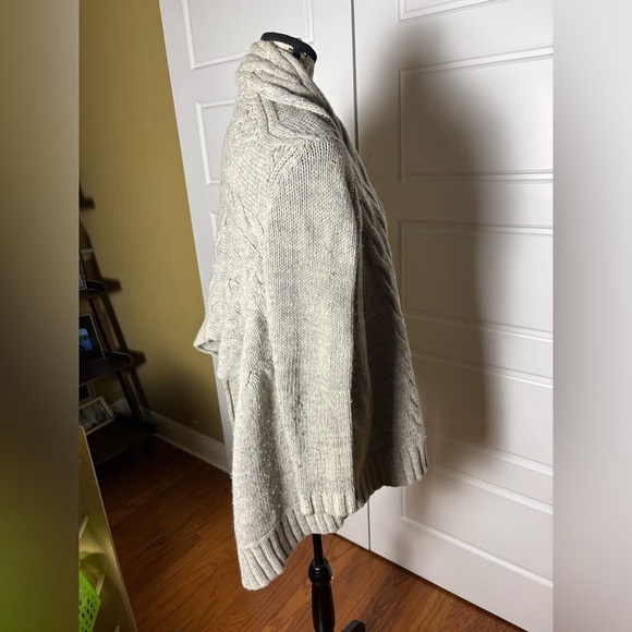 Sandro Gray Lamb’s Wool & Angora Waterfall Open Cardigan - Picture 2 of 7